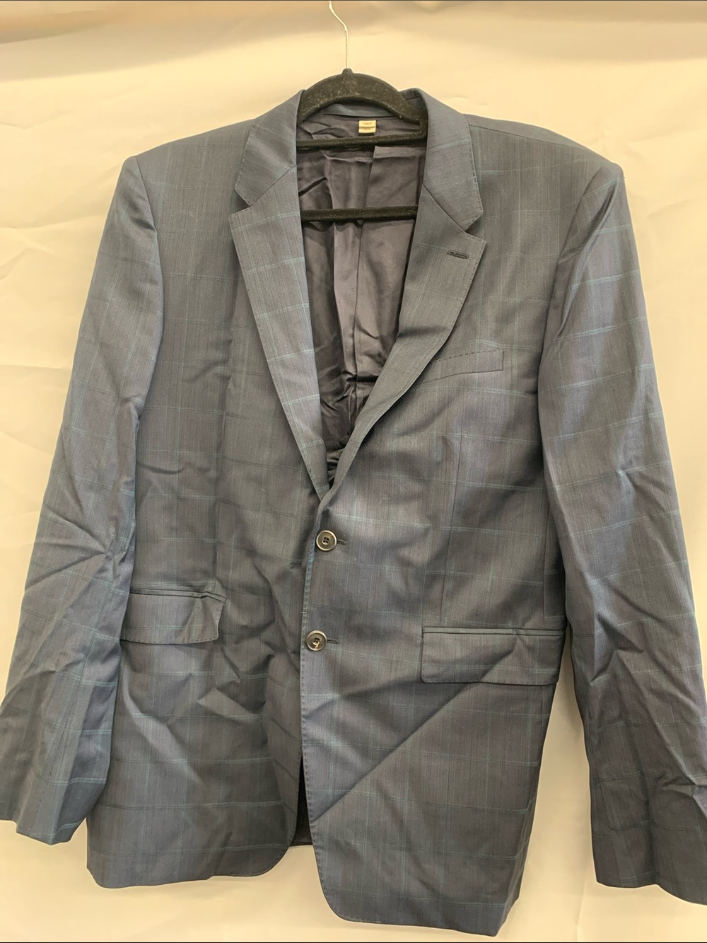 Burberry Navy Windowpane Two-Button Sport Coat